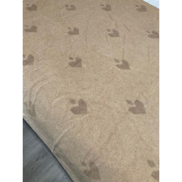 Vintage Heart Pattern Fleece Throw Blanket 80 x 58” Beige - Picture 4 of 9